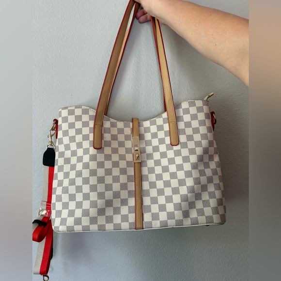 Checkered shoulder purse - Picture 2 of 14